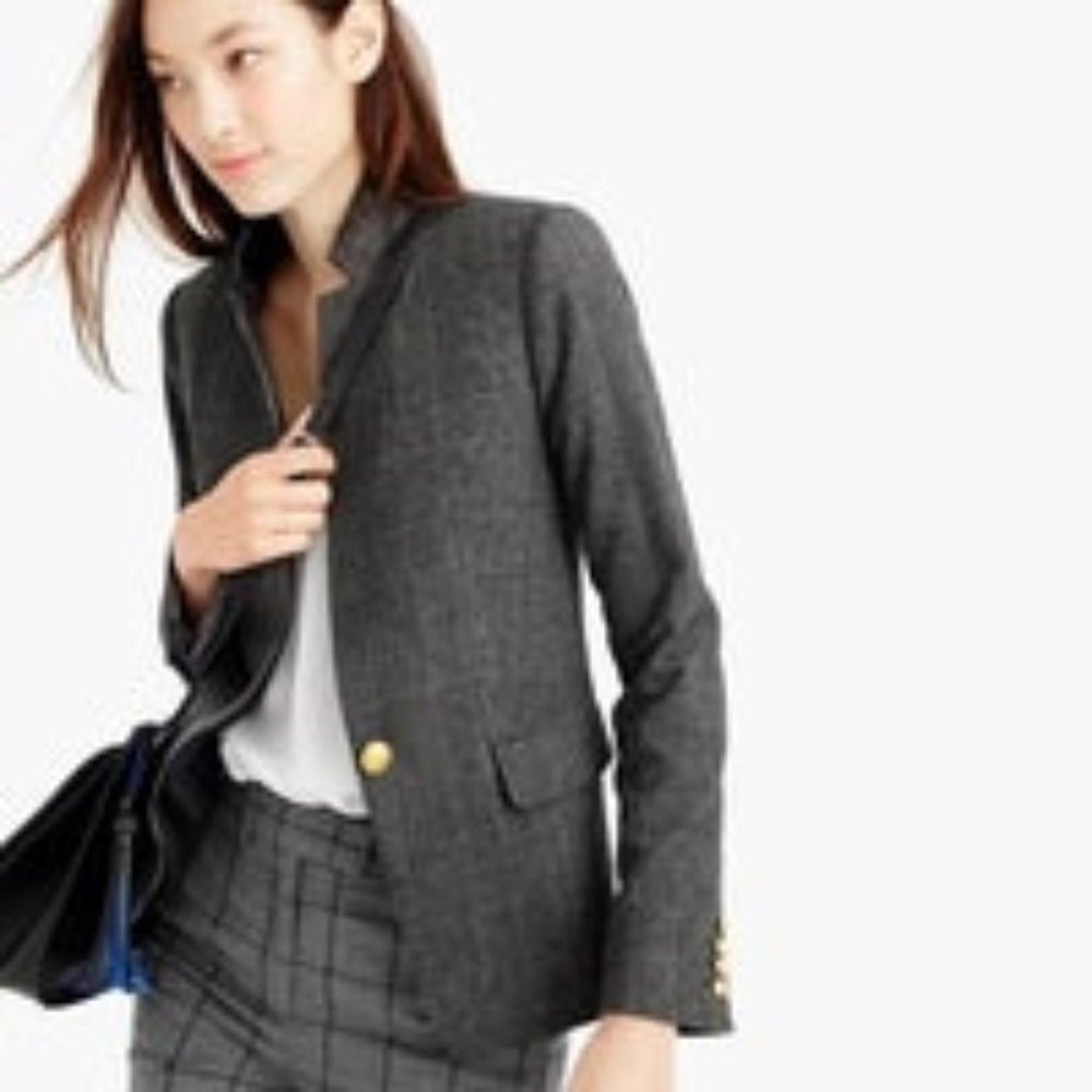 J.Crew Grey/Blue Houndstooth Regent Blazer